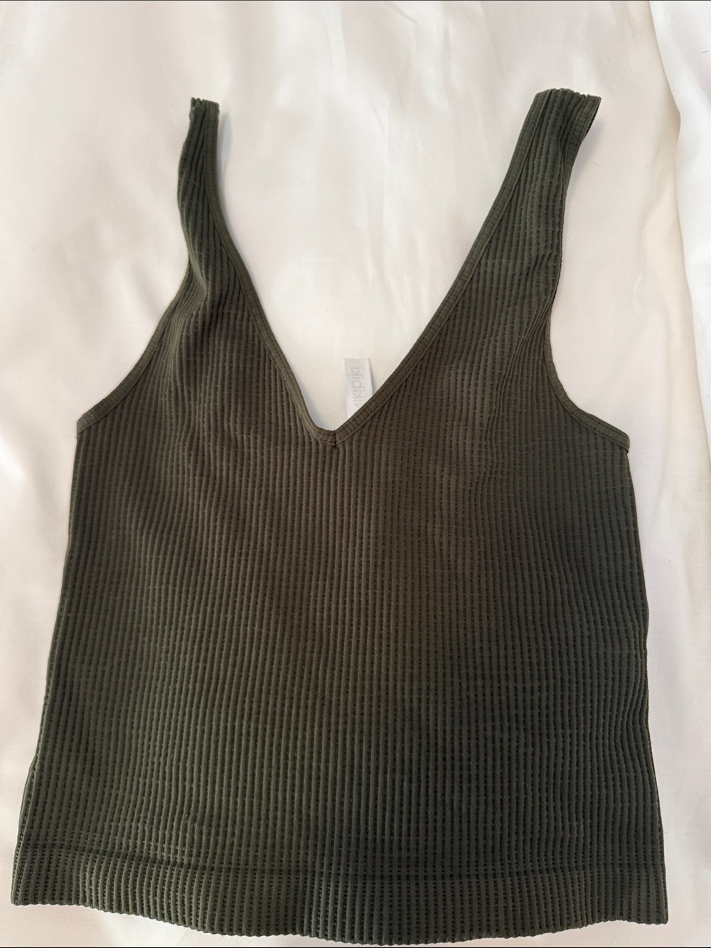 Nikibiki Olive Ribbed V-Neck Tank